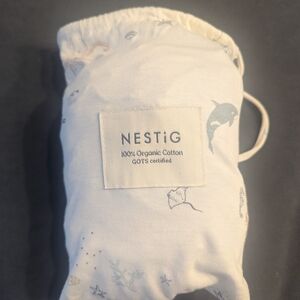 Nestig Organic Cotton Baby Sleep Sack - Ocean Print, Cream